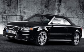 Audi RS 4 Cabriolet Black Front And Side 2008 wallpaper