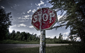 Old stop sign