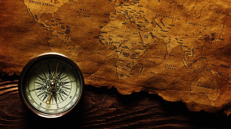 Map and Compass wallpaper