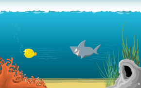 Shark blowfish wallpaper