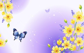 Butterfly and Flowers wallpaper