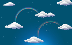 Rainbow and Clouds wallpaper