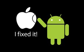 Fixed Apple by Android wallpaper