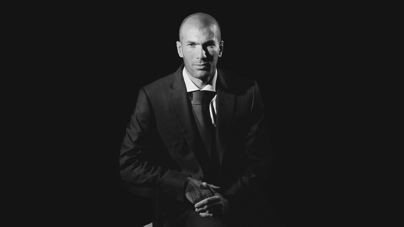 Zinedine Zidane Black and White wallpaper