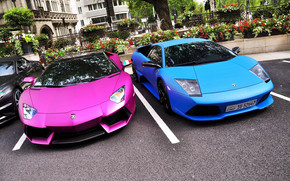 Pink and Blue Lamborghini