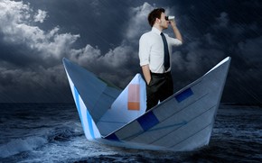 Man in Paper Boat wallpaper