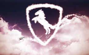 Ferrari Logo Clouds wallpaper