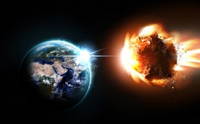 Earth and Asteroid wallpaper