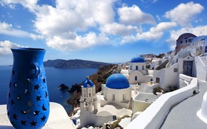 Ideal View from Santorini wallpaper