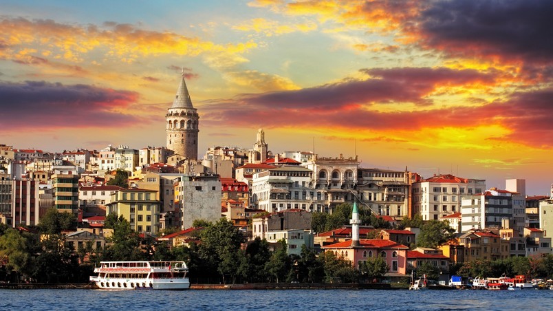 Sunset in Istambul wallpaper