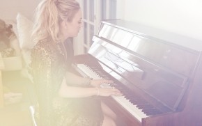 Emily Kinney Playing Piano wallpaper