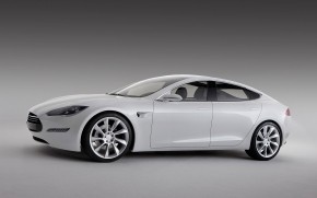 White Tesla Model S wallpaper