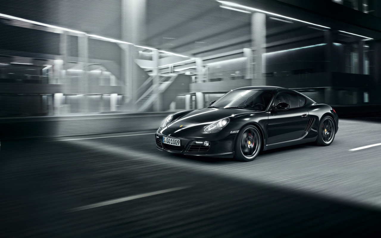 2011 Porsche Cayman S Black for 1280 x 800 widescreen resolution
