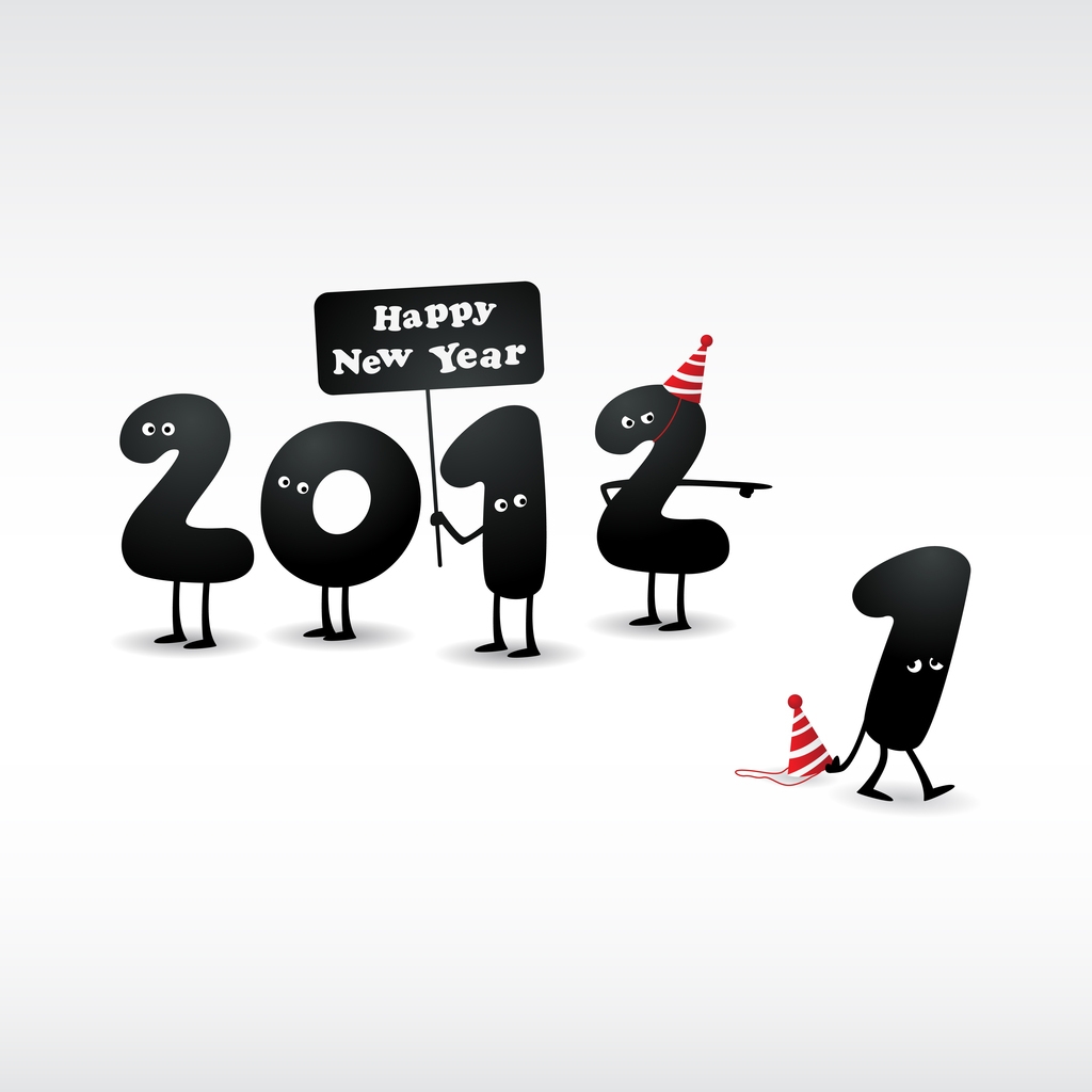 2012 Happy New Year for 1024 x 1024 iPad resolution