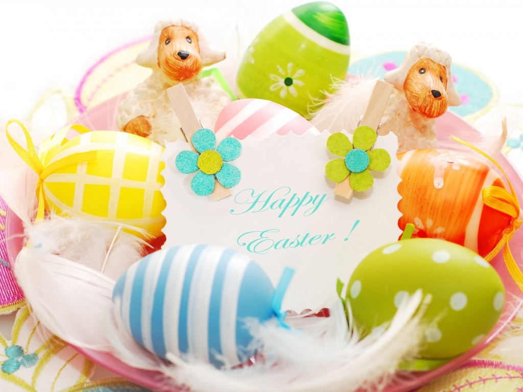 2014 Happy Easter Decorations for 1024 x 768 resolution