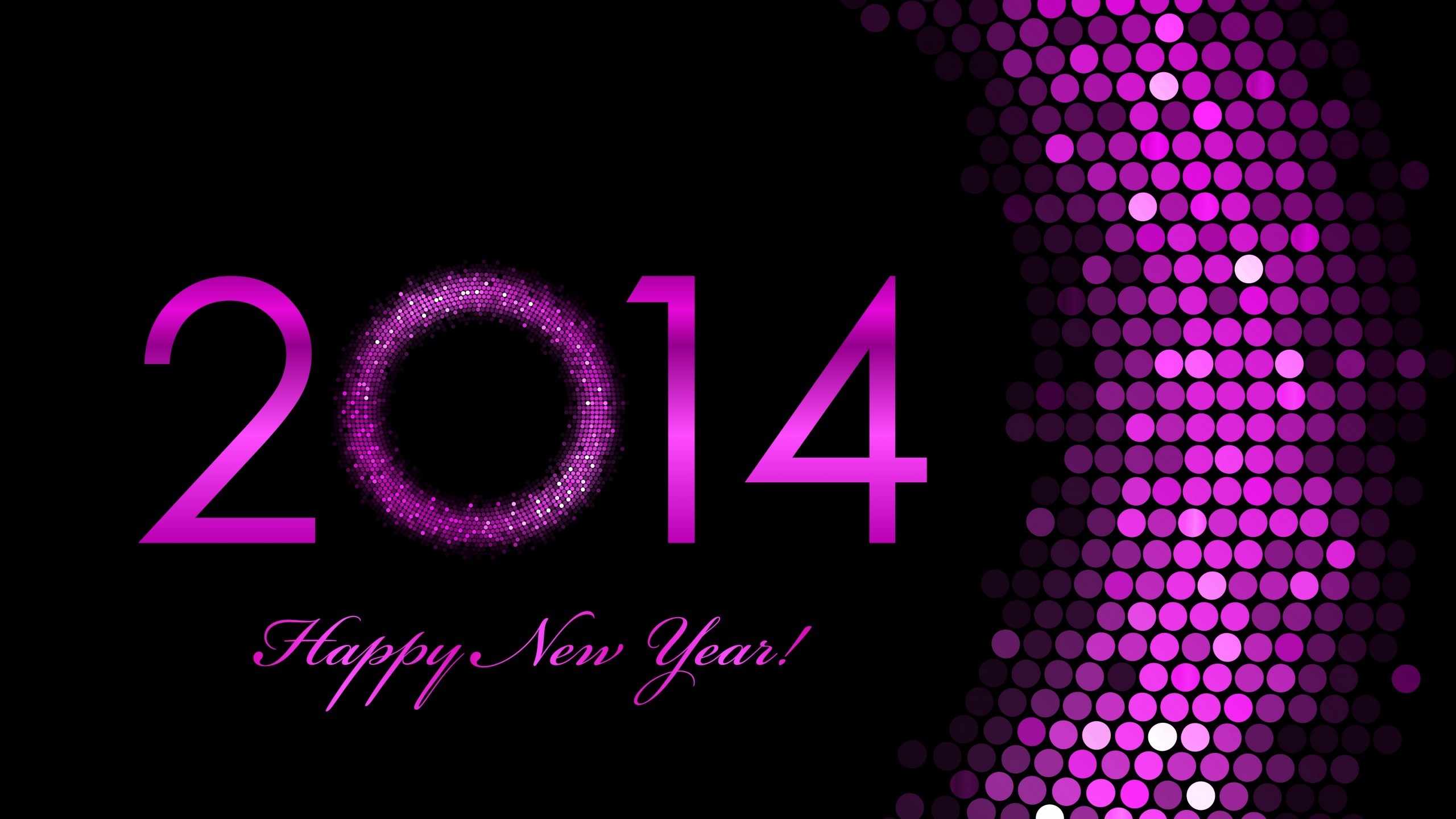 2014 Happy New Year for 2560x1440 HDTV resolution