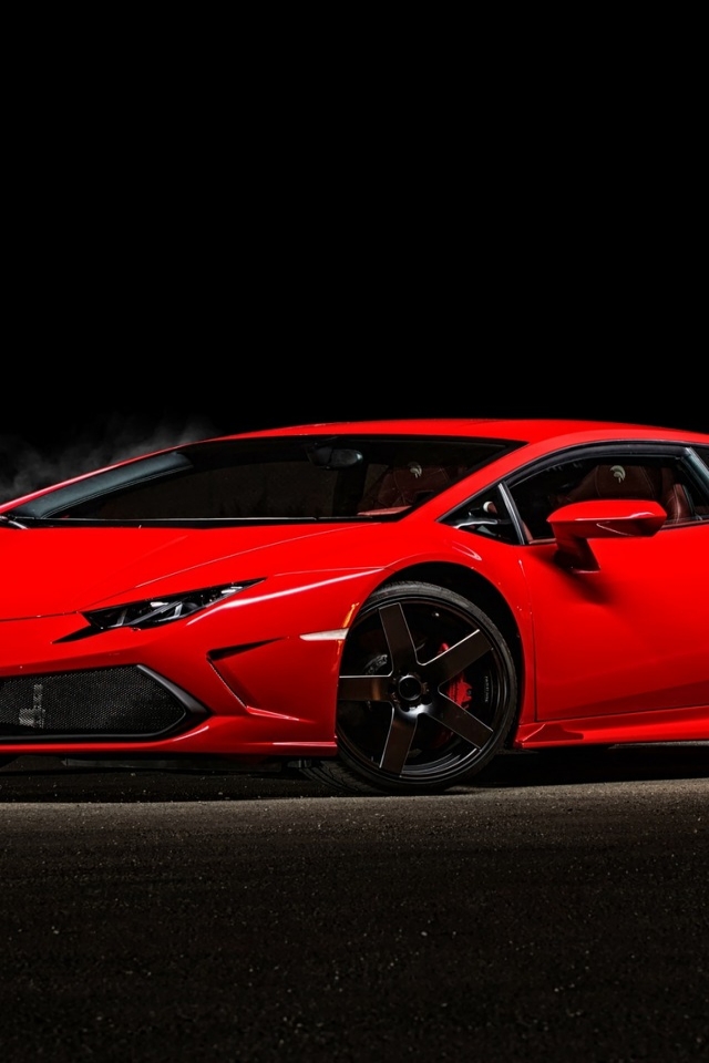 2015 Red Lamborghini Huracan for 640 x 960 iPhone 4 resolution
