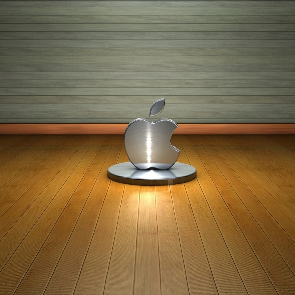 3D Apple Logo for 1024 x 1024 iPad resolution