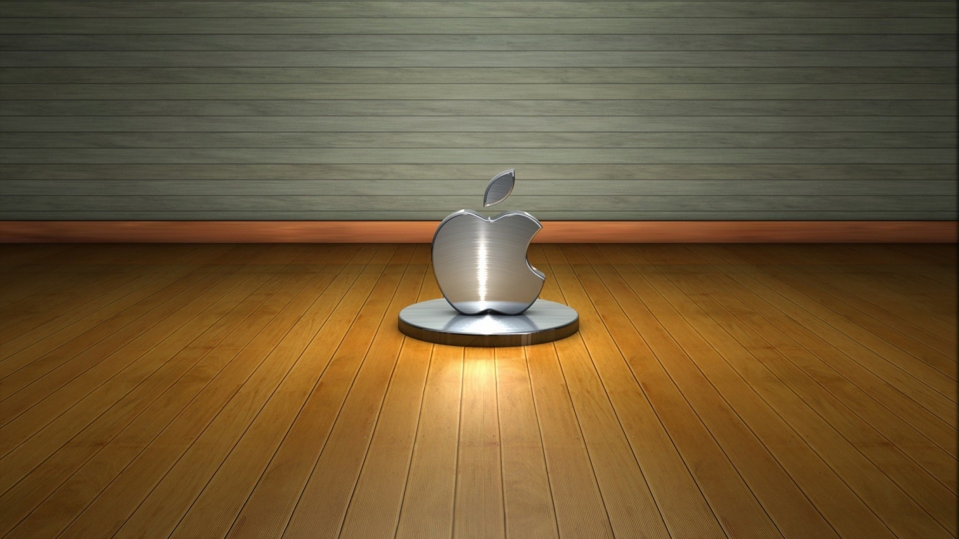 3D Apple Logo for 1366 x 768 HDTV resolution