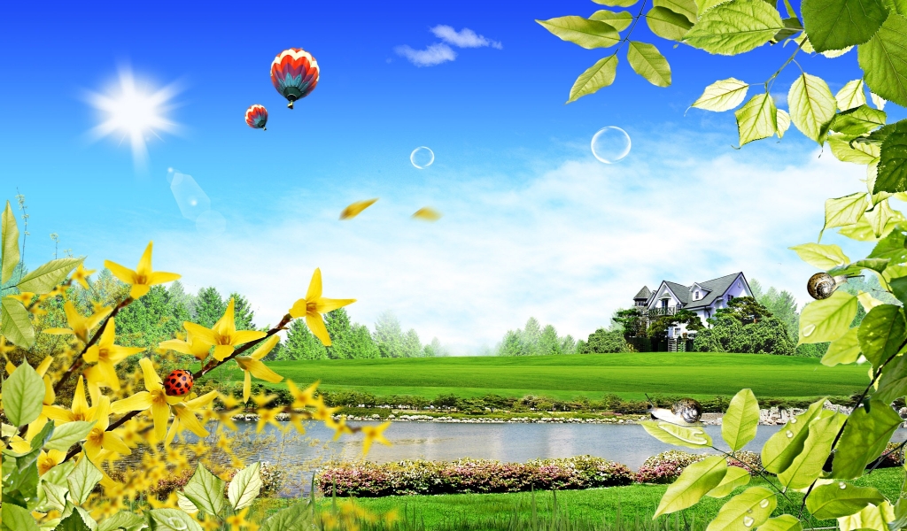 3D Beautiful Scenary for 1024 x 600 widescreen resolution