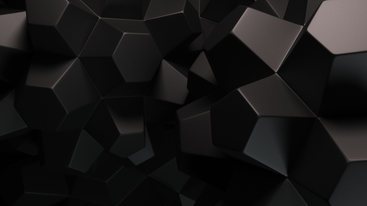 3D Black Polygons for 1280 x 720 HDTV 720p resolution