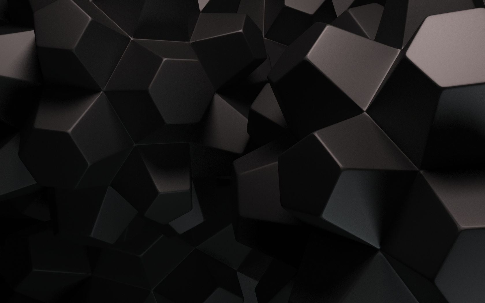 3D Black Polygons for 1680 x 1050 widescreen resolution