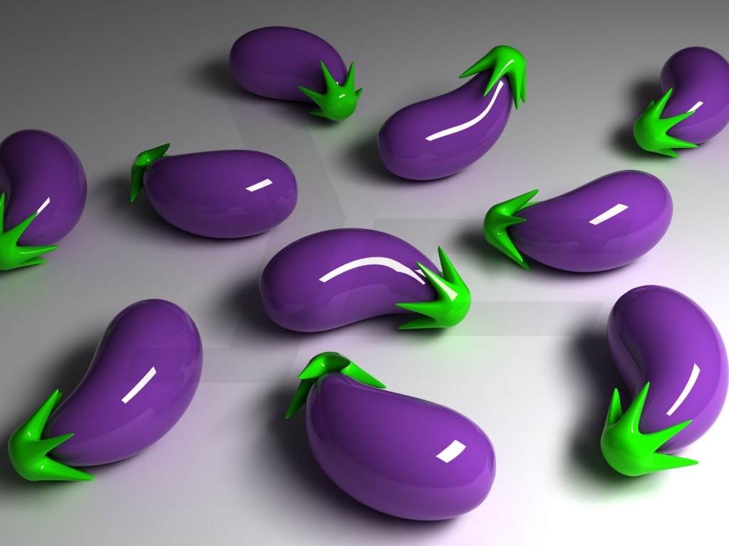 3D Eggplant for 1024 x 768 resolution