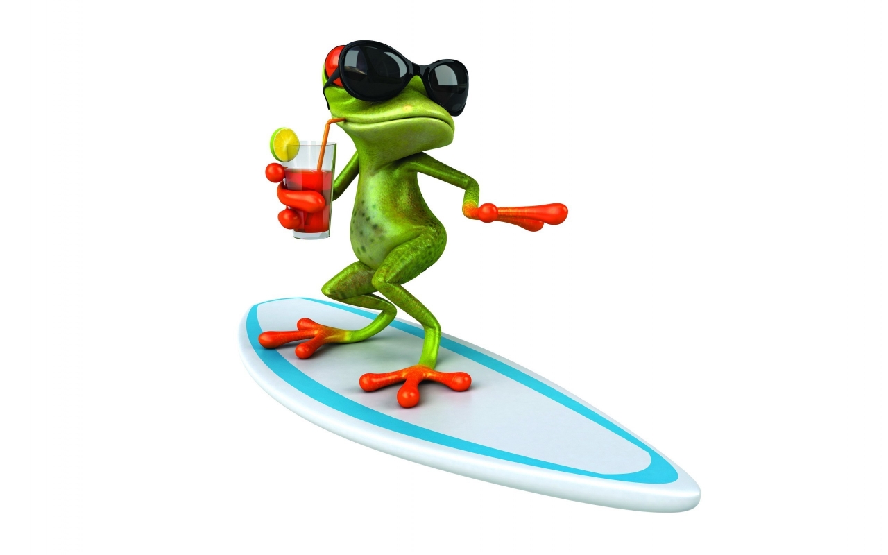 3D Frog Surfing  for 1280 x 800 widescreen resolution