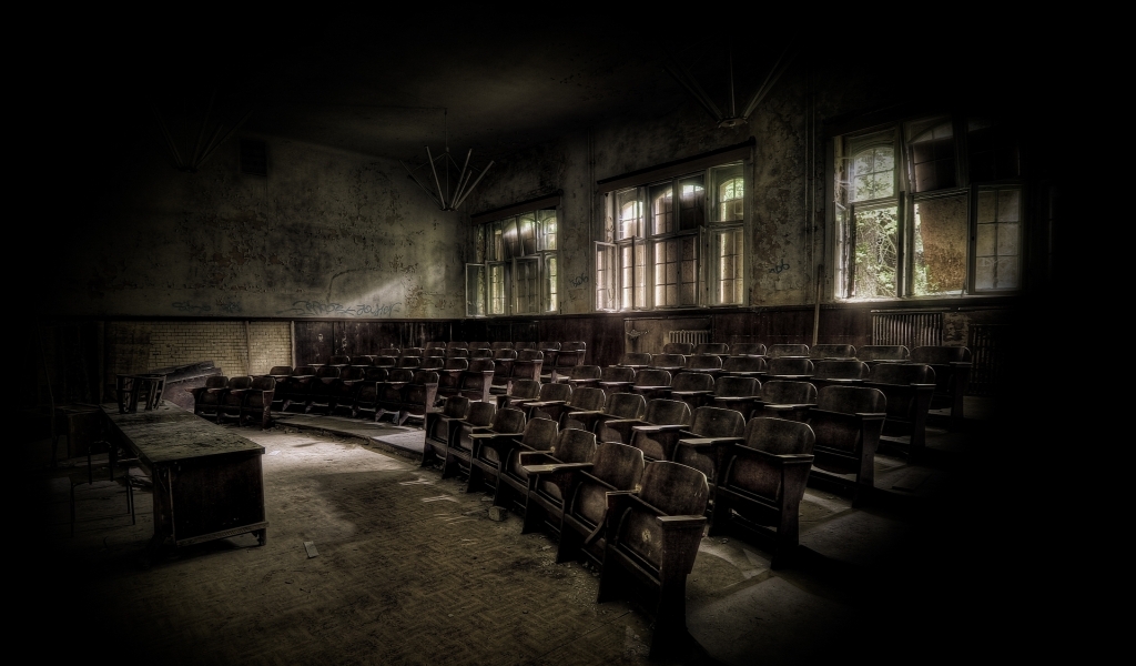 Abandoned classroom for 1024 x 600 widescreen resolution