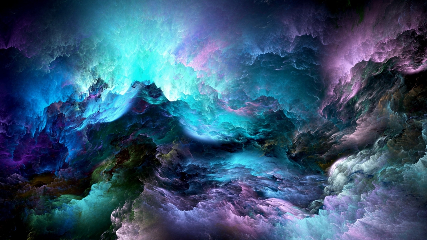Abstract Colorful Clouds for 1366 x 768 HDTV resolution