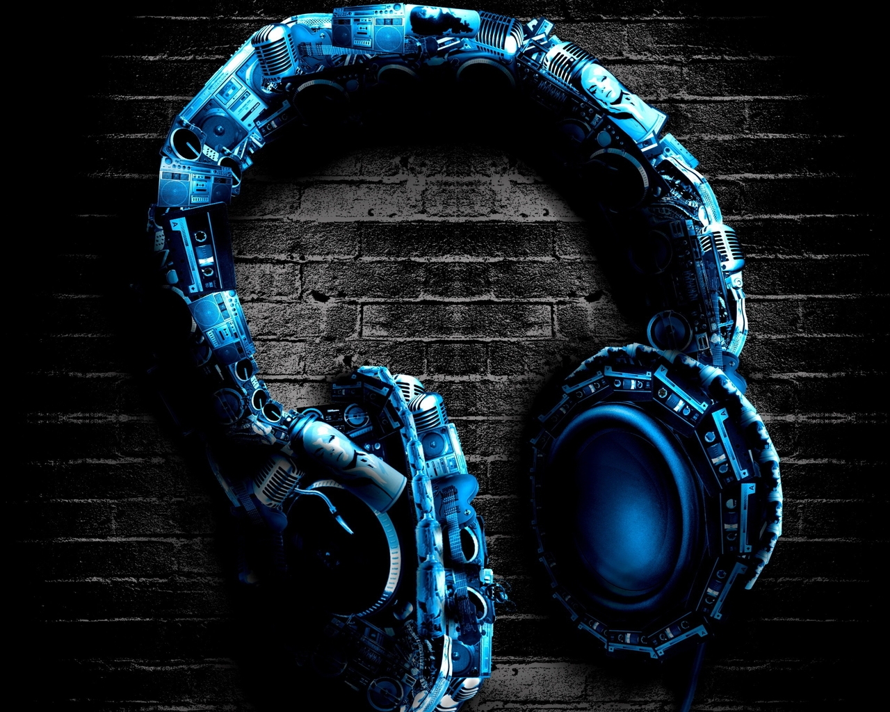 Abstract Headphones for 1280 x 1024 resolution