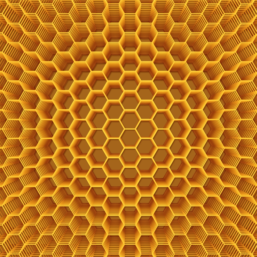 Abstract Honeycomb Structure for 1024 x 1024 iPad resolution