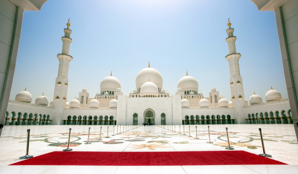 Abu Dhabi Sheikh Zayed Mosque for 1024 x 600 widescreen resolution