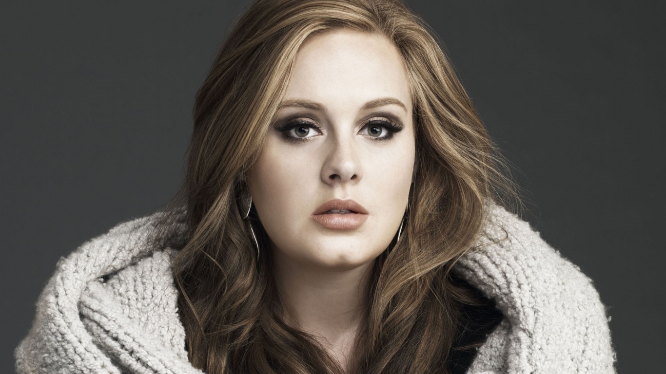 Adele Serious Look for 1366 x 768 HDTV resolution