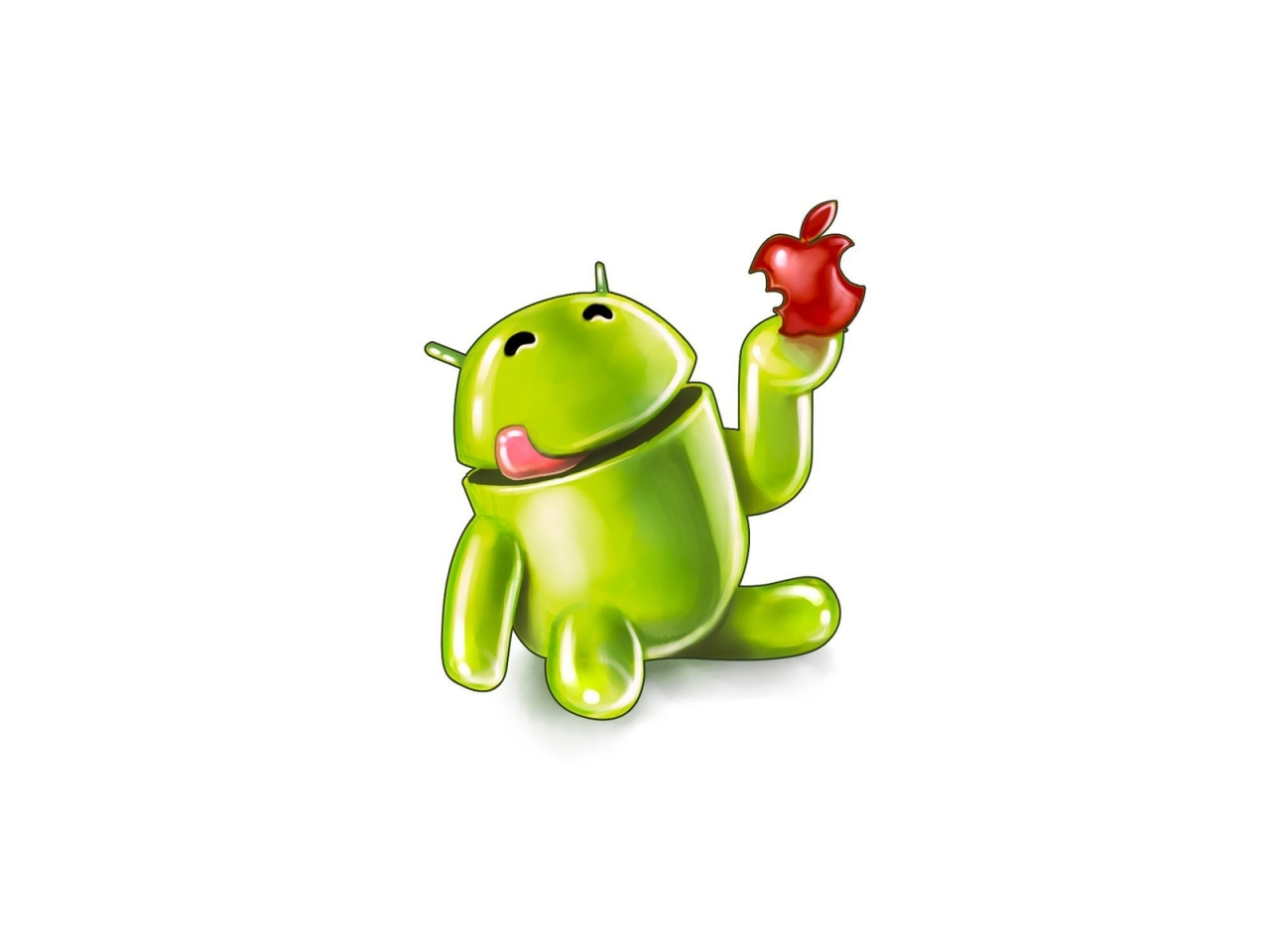 Android Eating Apple for 1280 x 960 resolution