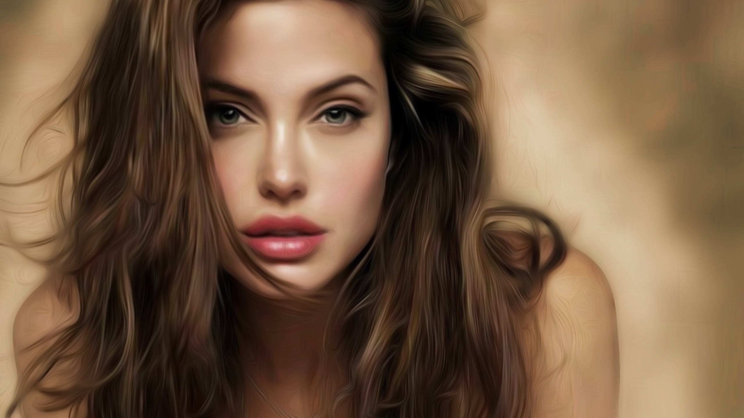 Angelina Jolie Look Art for 2560x1440 HDTV resolution