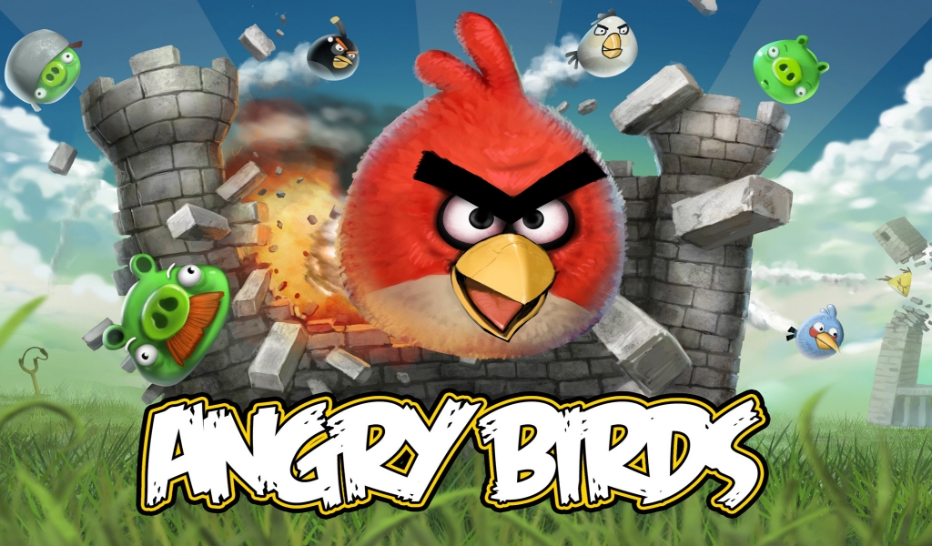 Angry Birds for 1024 x 600 widescreen resolution