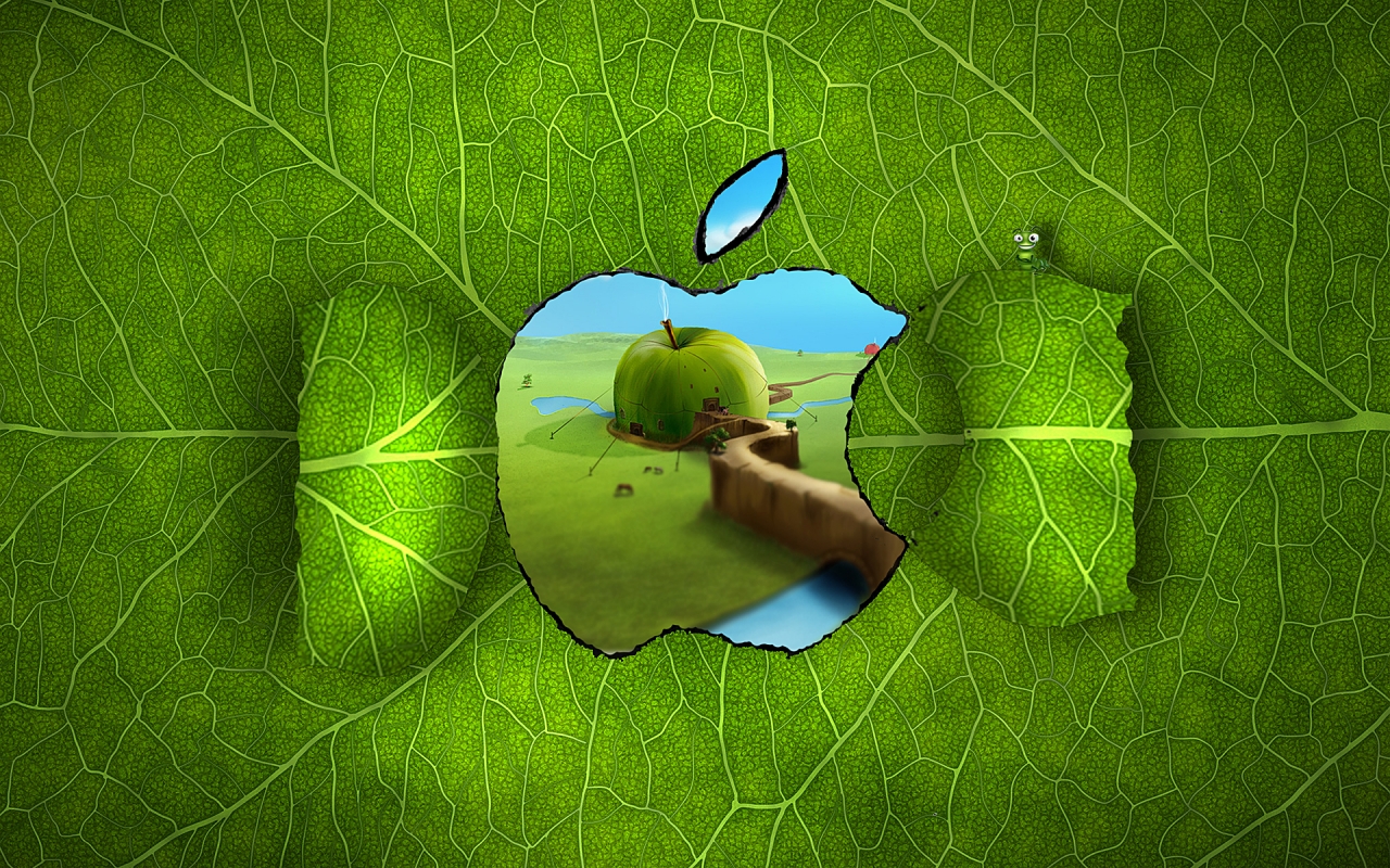 Apple Logo Window for 1280 x 800 widescreen resolution