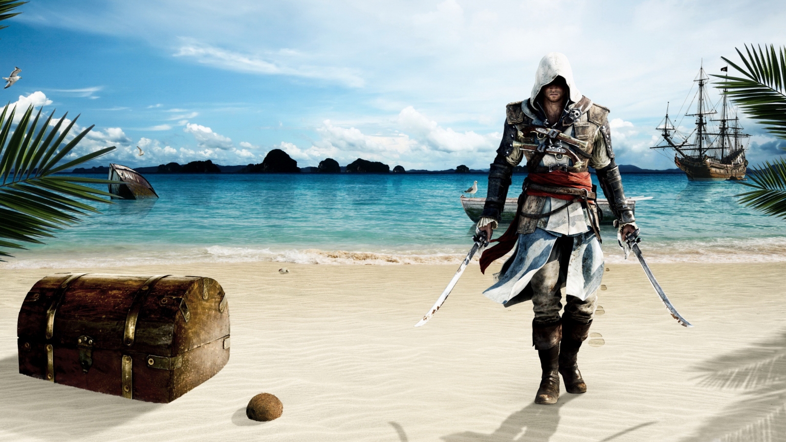 Assassin Creed 4 Beach for 1536 x 864 HDTV resolution
