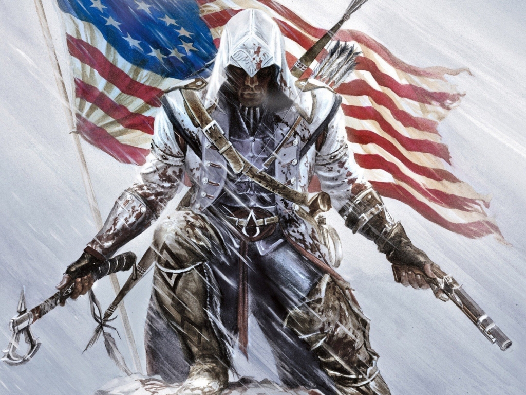 Assassins Creed American Flag for 1024 x 768 resolution