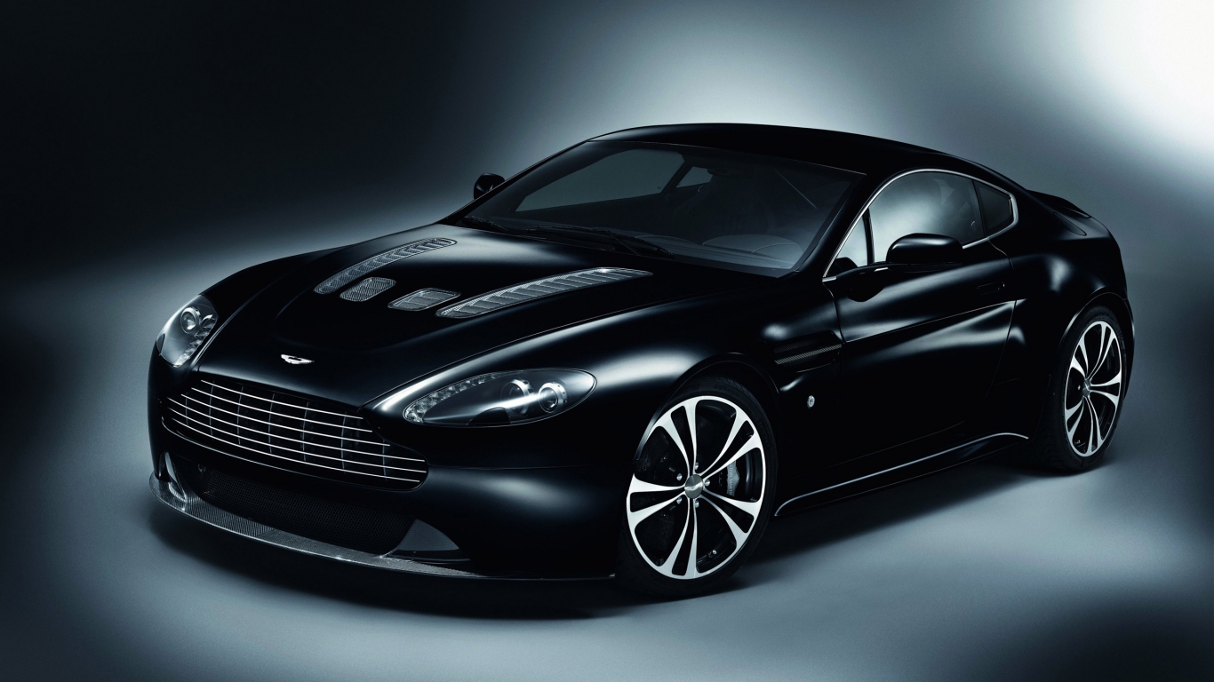 Aston Martin V12 Vantage Carbon Black for 1366 x 768 HDTV resolution