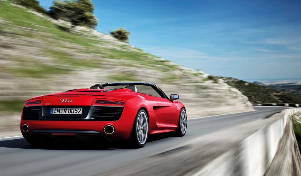 Audi R8 Spyder Speed for 1024 x 600 widescreen resolution