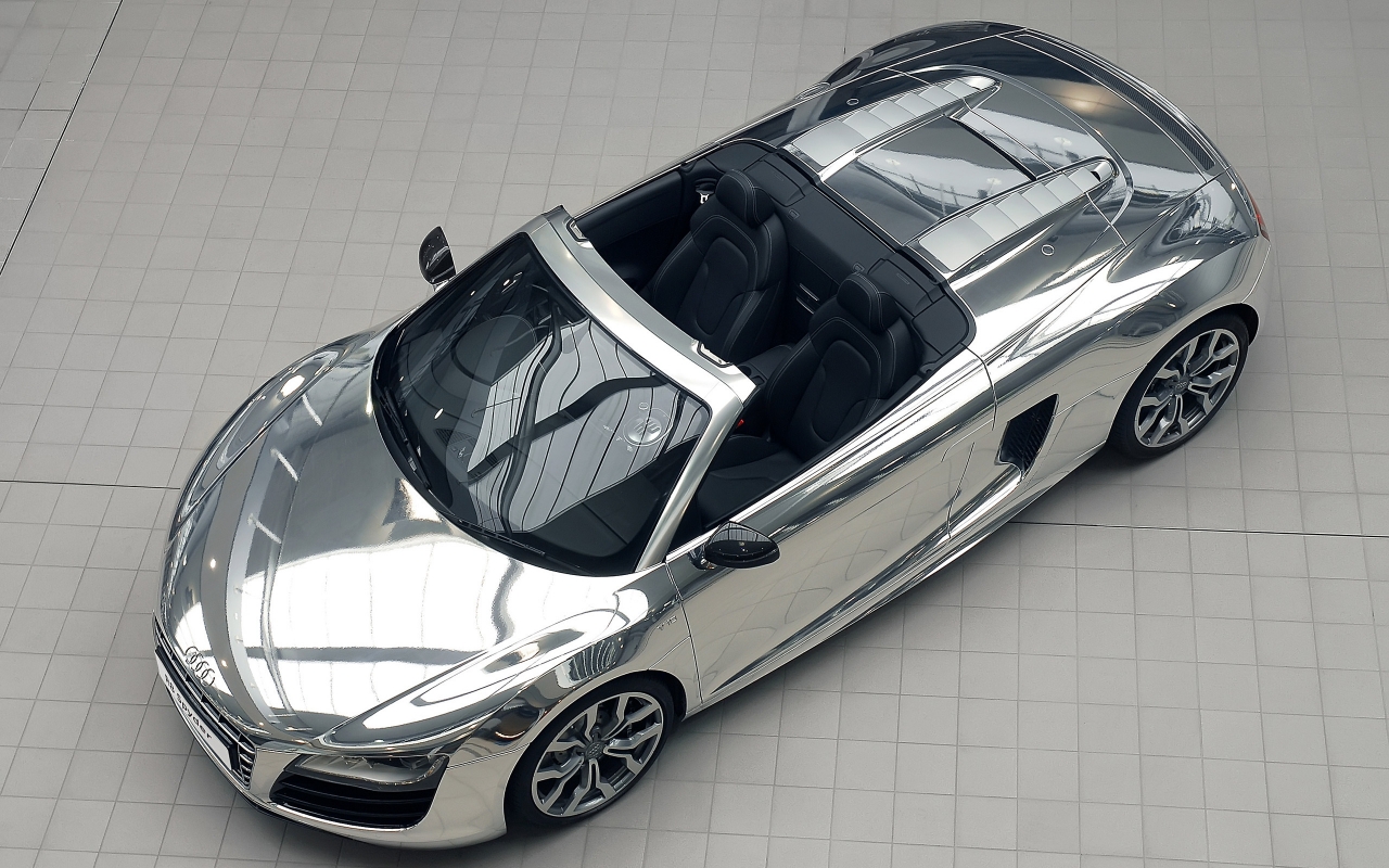 Audi R8 V10 Spyder Chrome for 1280 x 800 widescreen resolution