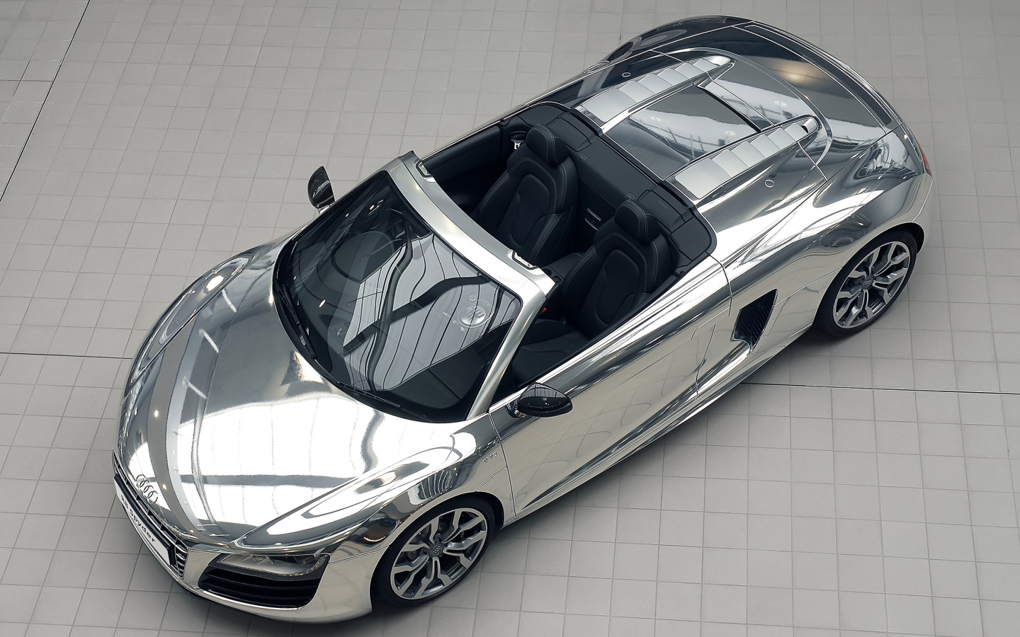 Audi R8 V10 Spyder Chrome for 1440 x 900 widescreen resolution