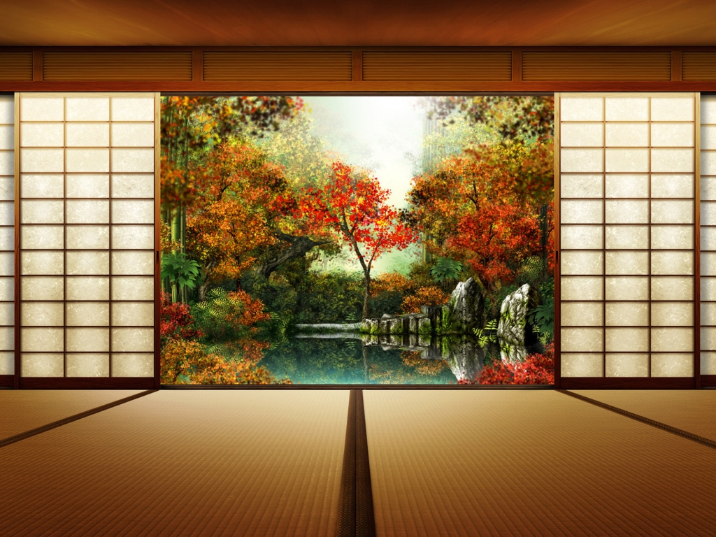 Autumn Window for 1024 x 768 resolution