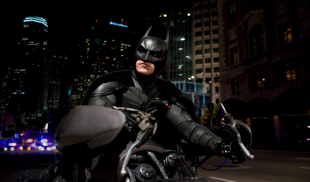 Batman on Bike for 1024 x 600 widescreen resolution