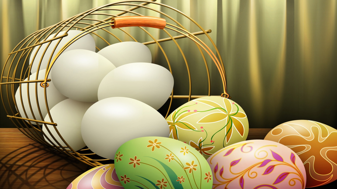 Beautiful Easter Eggs for 1366 x 768 HDTV resolution