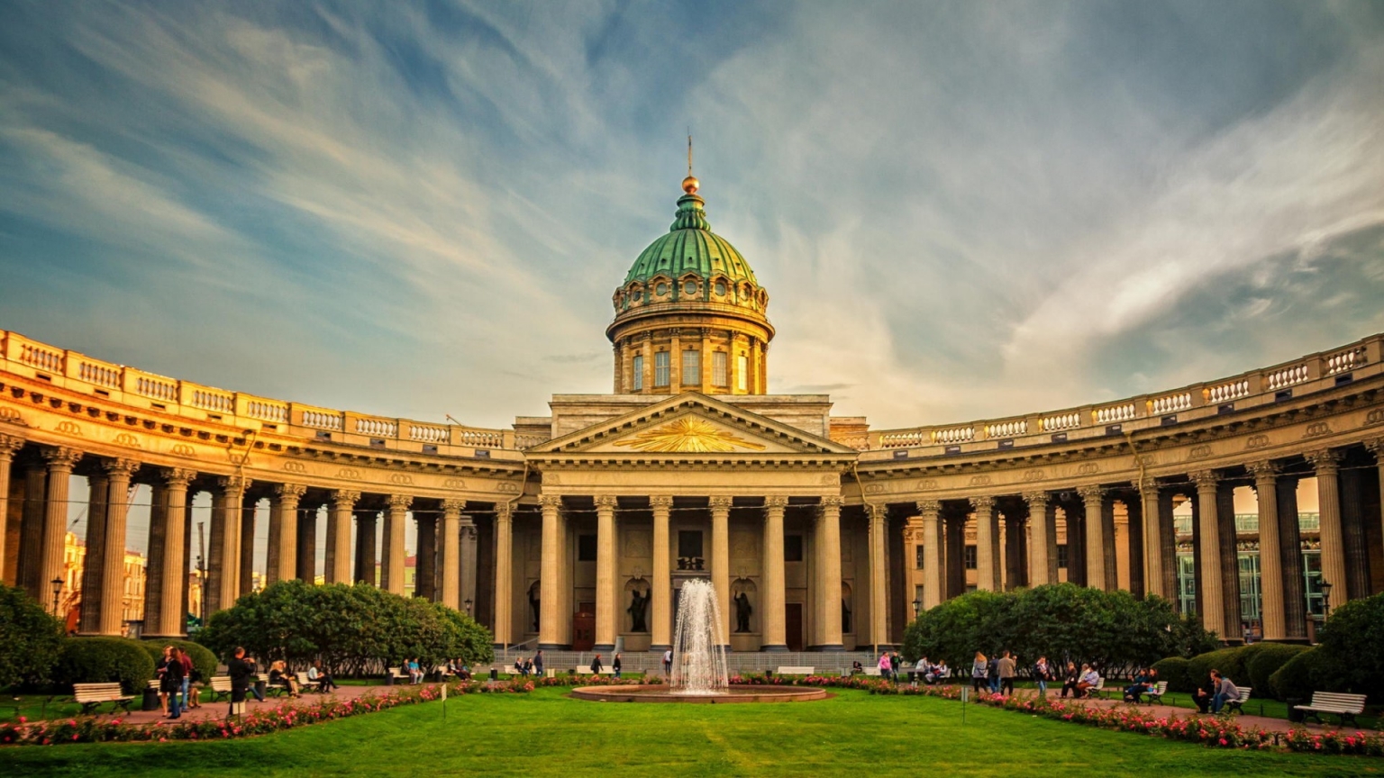 Beautiful Kazan Cathedral St. Petersburg for 1536 x 864 HDTV resolution