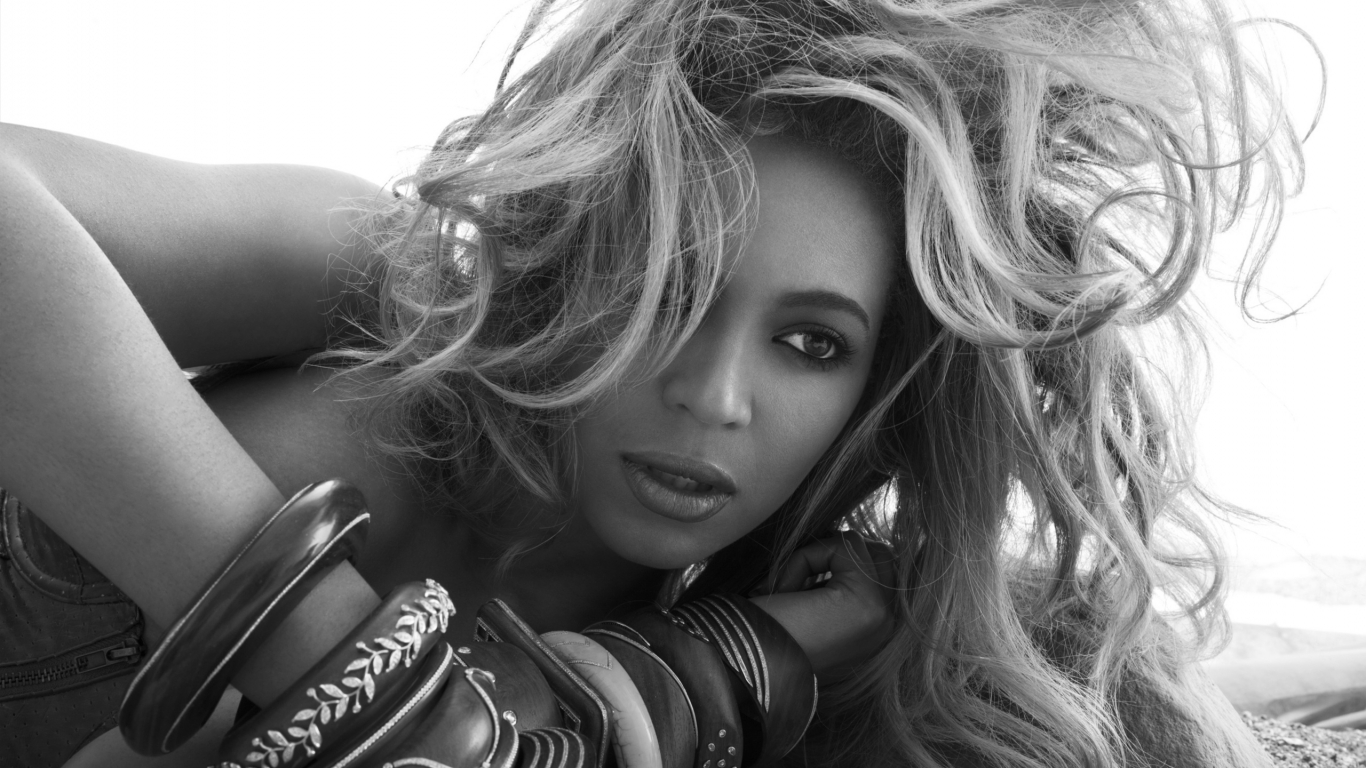 Beyonce Monochrome for 1366 x 768 HDTV resolution