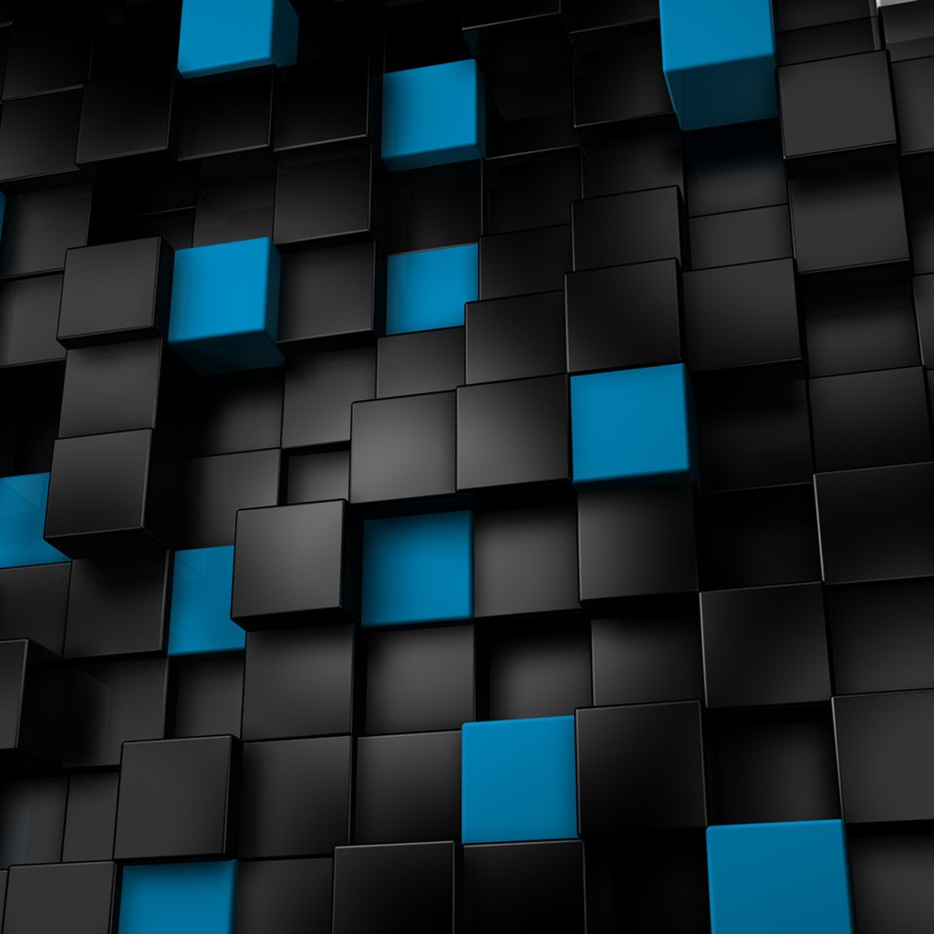 Black & Blue Cubes for 1024 x 1024 iPad resolution